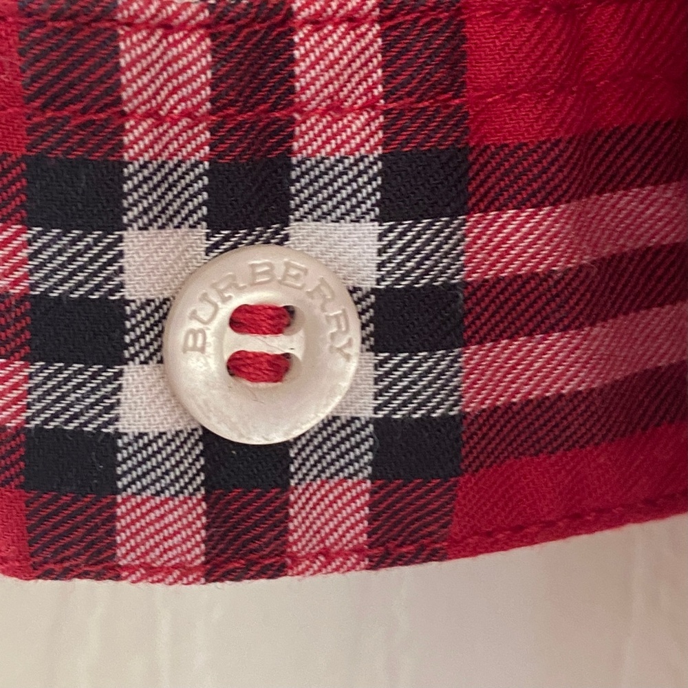 Burberry boys Vermillion Red Check Cotton Shirt Sz4 - Picture 5 of 7